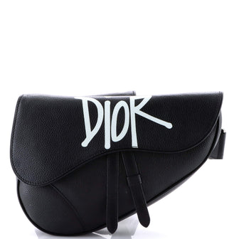 Christian Dior Shawn Stussy Saddle Crossbody Bag Printed Leather