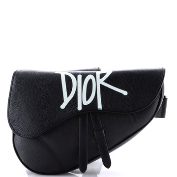 Christian Dior Shawn Stussy Saddle Crossbody Bag Printed Leather
