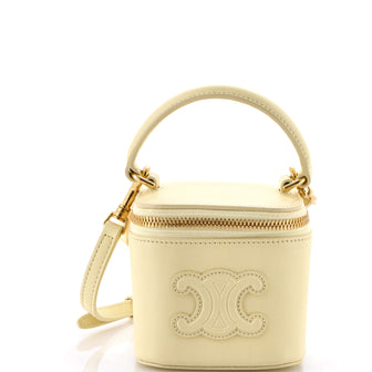 Celine Cuir Top Handle Vanity Case Leather Mini