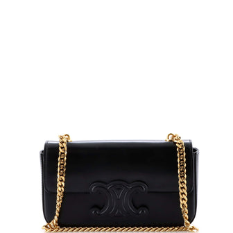 Celine Triomphe Chain Shoulder Bag Leather Small