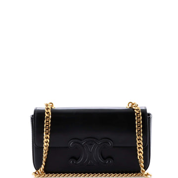 Celine Triomphe Chain Shoulder Bag Leather Small