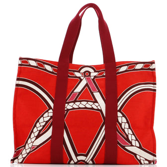 Hermes Beach Bag Printed Toile Maxi