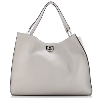 Salvatore Ferragamo Trifolio Tote Leather Large