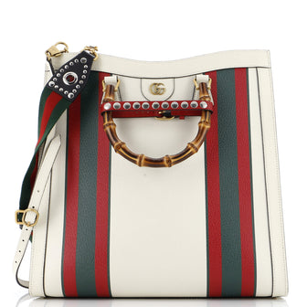 Gucci Diana NM Bamboo Handle Tote Printed Leather Large