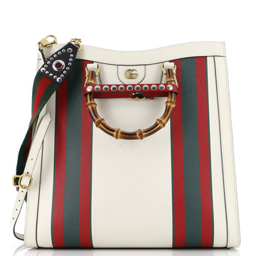 Gucci Diana NM Bamboo Handle Tote Printed Leather Large