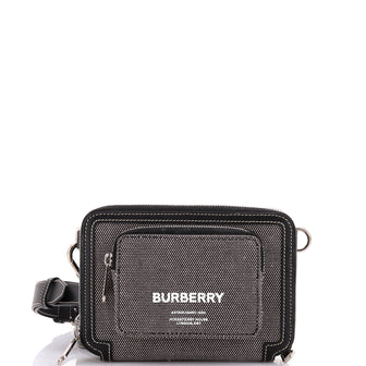 Burberry Logo Front Pocket Zip Around Crossbody Canvas with Leather