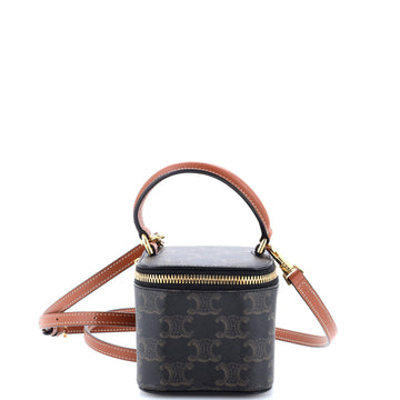 Celine Top Handle Square Vanity Case Triomphe Coated Canvas Mini