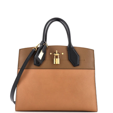 Louis Vuitton City Steamer Handbag Leather MM