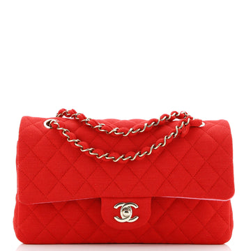 Chanel Bicolor Classic Double Flap Bag Quilted Jersey Medium