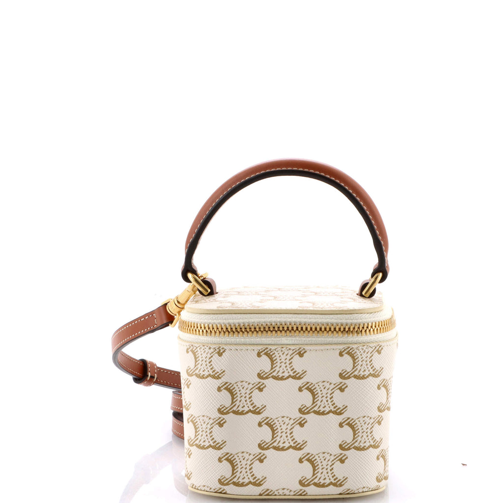 CELINE モノグラム ケース Celine Top Handle Square Vanity Case Triomphe Coated Canvas Mini
