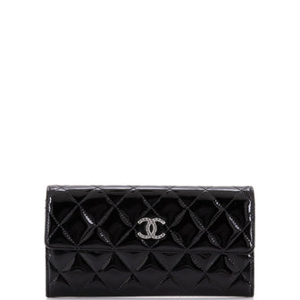 Chanel CC Brilliant Flap Wallet Quilted Patent Long