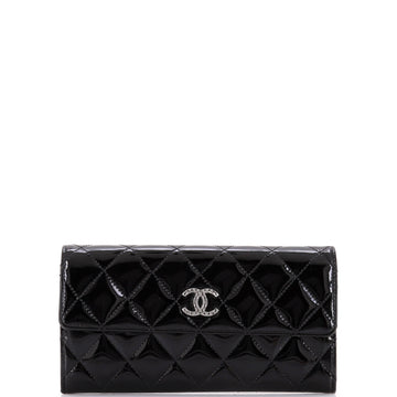 Chanel CC Brilliant Flap Wallet Quilted Patent Long