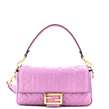 Fendi Baguette NM Bag Zucca Embossed Leather Medium