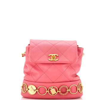 Chanel CC Charms Backpack Quilted Calfskin Small