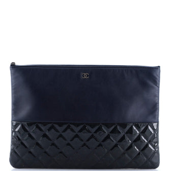O Case Clutch Lambskin and Quilted Patent Large