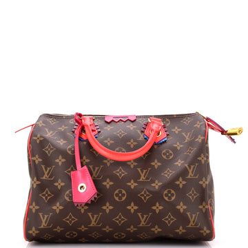 Louis Vuitton Speedy Handbag Limited Edition Totem Monogram Canvas with Leather 30