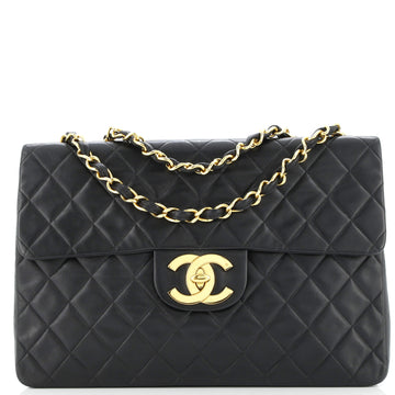 Chanel Vintage Classic Single Flap Bag Quilted Lambskin Maxi