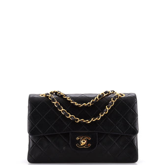 Chanel Vintage Classic Double Flap Bag Quilted Lambskin Small