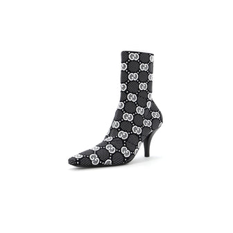 Gucci Women's Pointy Toe Sock Boots GG Technical Fabric