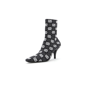 Gucci Women's Pointy Toe Sock Boots GG Technical Fabric