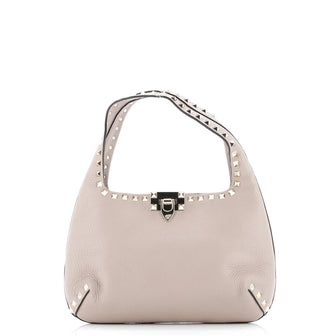 Valentino Garavani Rockstud Flip Lock Hobo Leather Small