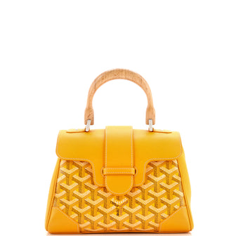 Goyard Saigon Top Handle Bag Coated Canvas with Leather Mini