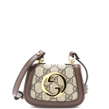 Gucci Blondie NM Card Case Wallet with Strap GG Coated Canvas