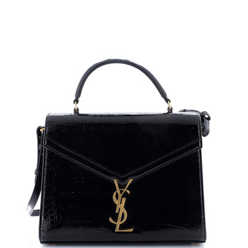 Saint Laurent Cassandra Top Handle Bag Crocodile Embossed Leather Medium