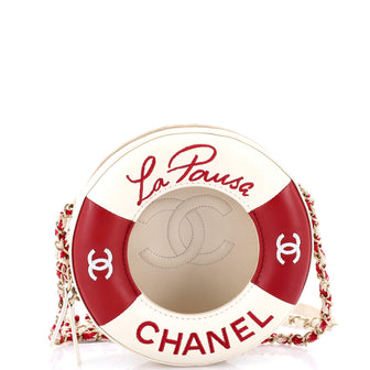 Chanel Lifesaver Round Crossbody Bag Lambskin Small