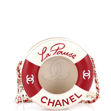 Chanel Lifesaver Round Crossbody Bag Lambskin Small