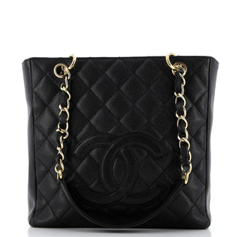Chanel Petite Shopping Tote Quilted Caviar