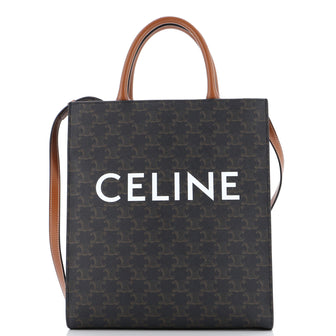 Celine Vertical Cabas Tote Triomphe Coated Canvas Small