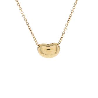 Tiffany & Co. Elsa Peretti Bean Pendant Necklace 18K Yellow Gold 9mm