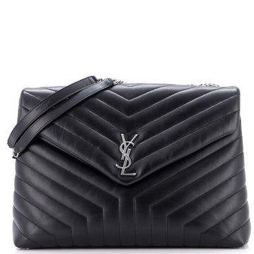 Saint Laurent Loulou Shoulder Bag Matelasse Chevron Leather Large