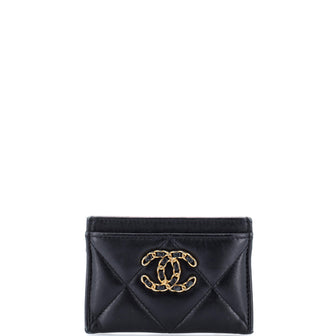 Chanel 19 Card Holder Quilted Leather
