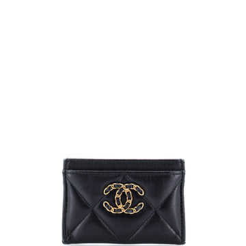 Chanel 19 Card Holder Quilted Leather