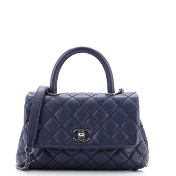 Chanel Coco Top Handle Bag Quilted Caviar Mini