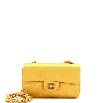 Chanel Classic Single Flap Bag Quilted Satin Mini