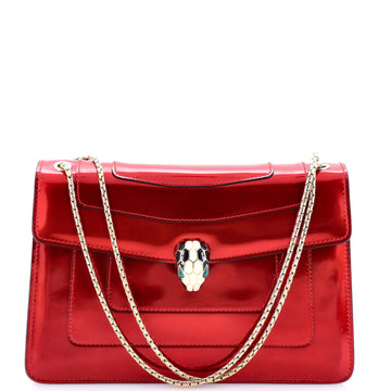 Bvlgari Serpenti Forever Shoulder Bag Metallic Leather Medium
