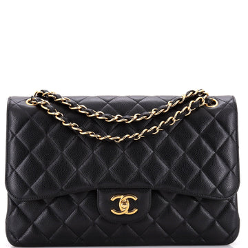 Chanel Classic Double Flap Bag Quilted Caviar Jumbo