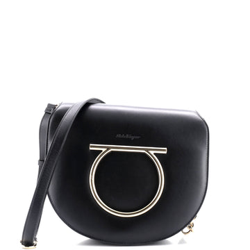 Salvatore Ferragamo Gancini Saddle Flap Bag Leather Small