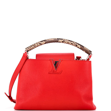 Louis Vuitton Capucines Bag Leather with Python PM