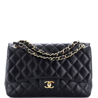 Chanel Classic Double Flap Bag Quilted Lambskin Jumbo