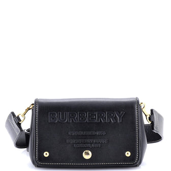Burberry Flap Crossbody Bag Horseferry Embossed Leather Small
