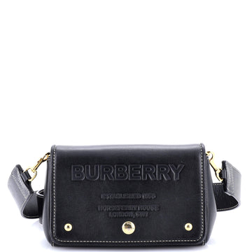 Burberry Flap Crossbody Bag Horseferry Embossed Leather Small