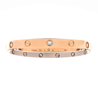 Cartier Double Love Bracelet 18K Rose Gold with 18K White Gold with Diamonds