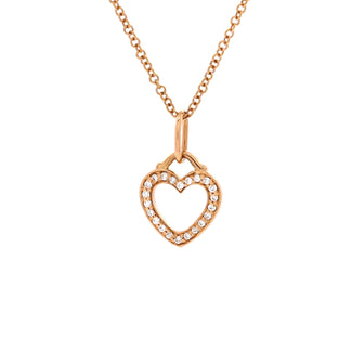 Tiffany & Co. Heart Pendant Necklace 18K Rose Gold and Diamonds