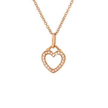 Tiffany & Co. Heart Pendant Necklace 18K Rose Gold and Diamonds