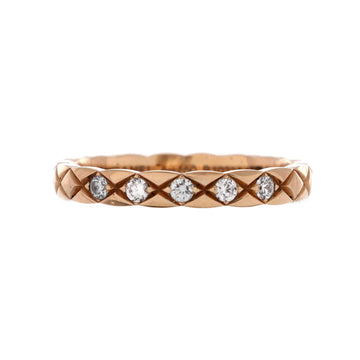 Chanel Coco Crush Ring 18K Beige Gold with 5 Diamonds Mini