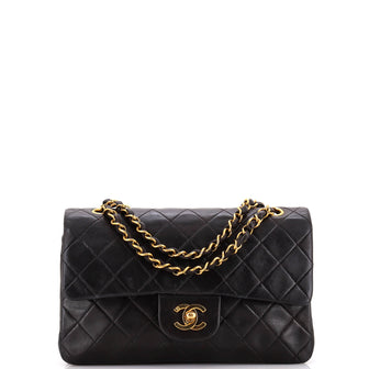 Chanel Vintage Classic Double Flap Bag Quilted Lambskin Small